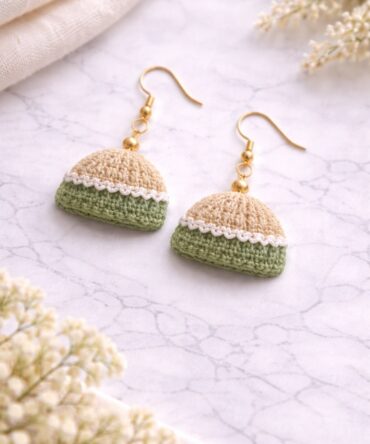 Sage Cream Dome Earrings
