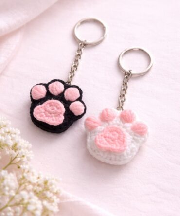 Crochet Cat Paw Keychains