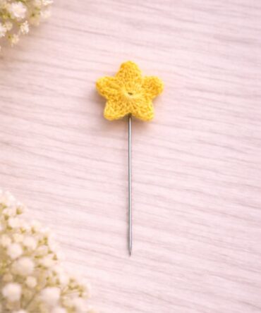 Bright yellow flower hijab pin