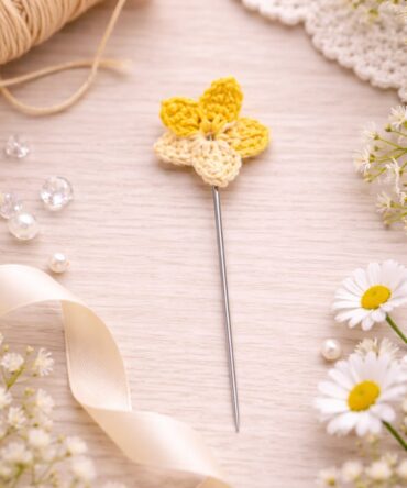 Yellow Petal Flower Hijab Pin