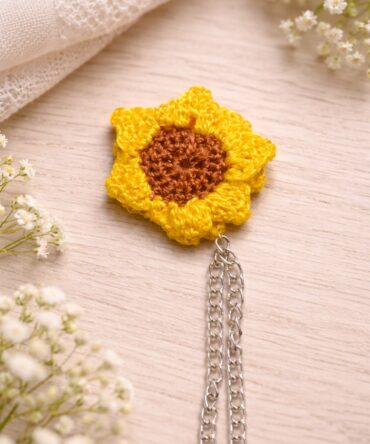 Sunflower Crochet Pendant