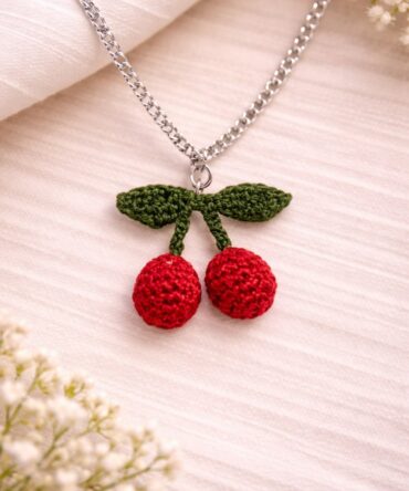 Cherry Crochet Pendant