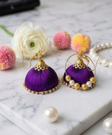 Royal Purple Dome Earrings