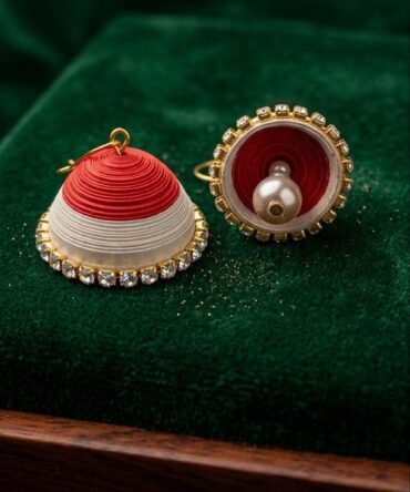 Royal Red Dome Quilling Earrings