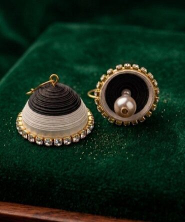 Royal Black Quilling Earrings