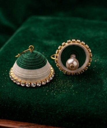 Royal Green Quilling Earrings