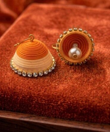Royal Orange Quilling Earrings