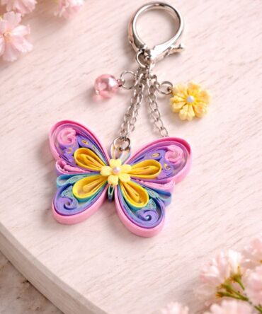 Butterfly Shaped Quilled keychain
