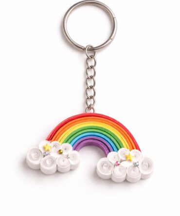 Rainbow Shaped Quilled Keychain
