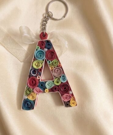 A Shaped Quilled Keychain