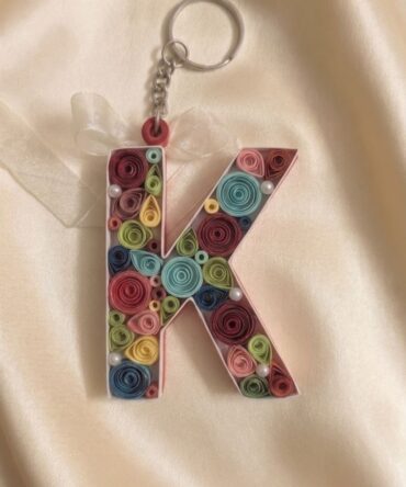 K Shaped Quilled Keychain