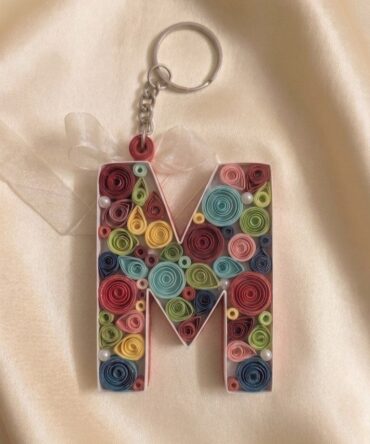 M Shaped Quilled Keychain