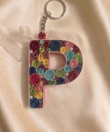 P Shaped Quilled Keychain